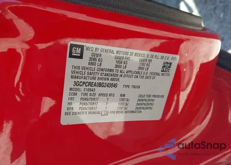 2011 Chevrolet Silverado 1500 Ls из США, поврежденный, VIN 3GCPCREA0BG243849